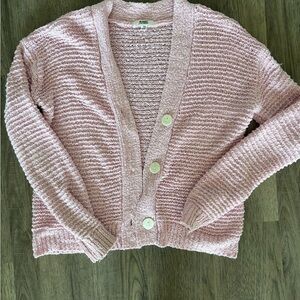 BB Dakota Light Pink Chunky Knit Button Cardigan